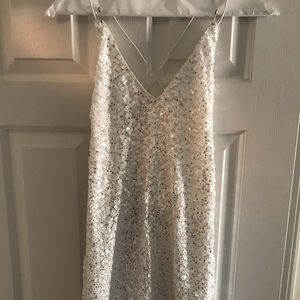 Lulus white sequin mini dress